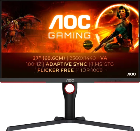 Photo de Ecran 27" AOC Gaming Q27G3XMN Quad HD 180Hz (Noir)