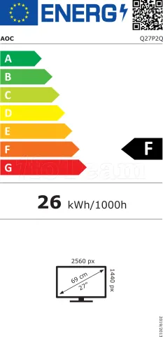 Photo de Ecran 27" AOC P2 Q27P2Q Quad HD (Noir)