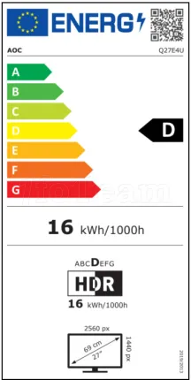 Photo de Ecran 27" AOC Q27E4U Quad HD 120Hz (Noir)