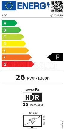 Photo de Ecran 27" AOC Q27G2E/BK WQHD (Noir) 155Hz