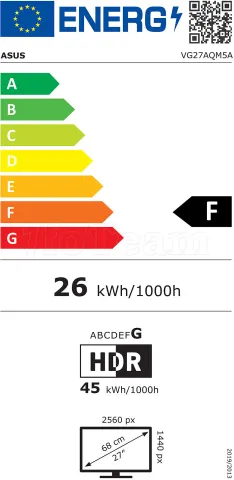 Photo de Ecran 27" Asus TUF Gaming 5 VG27AQM5A Quad HD 300Hz (Noir)