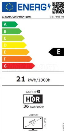 Photo de Ecran 27" Iiyama G-Master Red Eagle G2771QS-B1 Quad HD 200Hz (Noir)