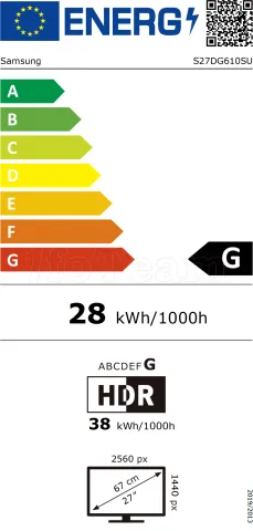 Photo de Ecran 27" Samsung Odyssey G6 G60SD OLED Quad HD 240Hz (Argent)