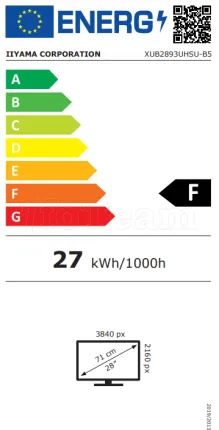 Photo de Ecran 28" Iiyama ProLite XUB2893UHSU-B5 4K Ultra HD (Noir)