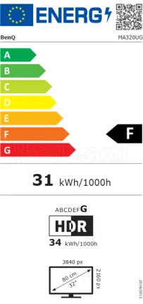Photo de Ecran 32" BenQ MA320UG 4K Ultra HD 120Hz (Argent)