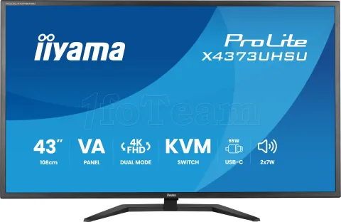 Photo de Ecran 43" Iiyama ProLite X4373UHSU-B2 4K Ultra HD (Noir)