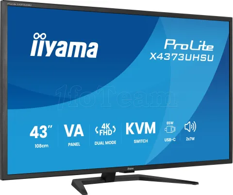 Photo de Ecran 43" Iiyama ProLite X4373UHSU-B2 4K Ultra HD (Noir)
