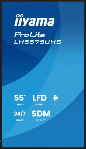 Photo de Ecran 55" Iiyama Prolite LH5575UHS-B2AG 4K Ultra HD (Noir)