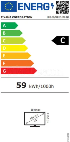 Photo de Ecran 65" Iiyama Prolite LH6560UHS-B2AG 4K Ultra HD (Noir)
