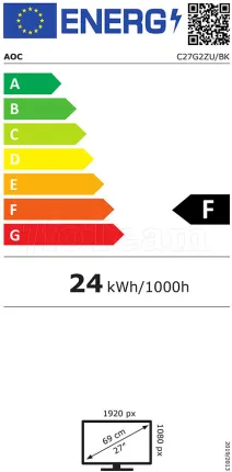 Photo de Ecran incurvé 27" AOC Gaming C27G2ZU Full HD (Noir) 240Hz