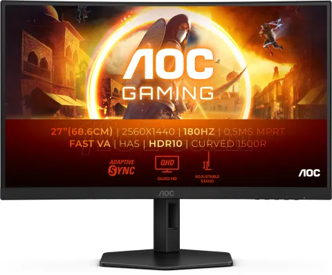 Photo de Ecran incurvé 27" AOC Gaming CQ27G4X Quad HD 180Hz (Noir)