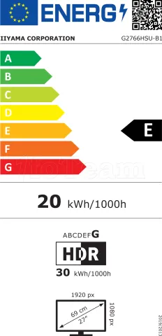 Photo de Ecran incurvé 27" Iiyama G-Master Red Eagle G2766HSU-B1 Full HD 165Hz (Noir)