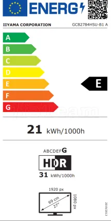 Photo de Ecran incurvé 27" Iiyama G-Master Red Eagle GCB2784HSU-B1 Full HD 240Hz (Noir)