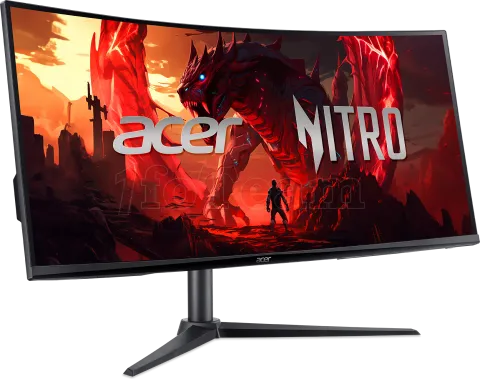 Photo de Ecran incurvé 34" Acer Nitro XZ340CUR UWQHD 200Hz (Noir/Rouge)