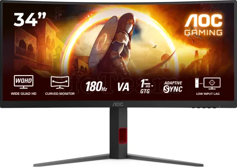Photo de Ecran incurvé 34" AOC Agon G4 CU34G4 UWQHD 180Hz (Noir)