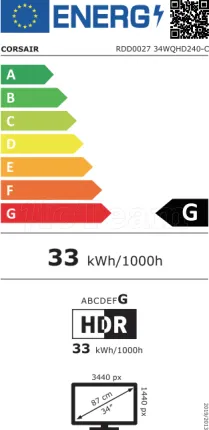 Photo de Ecran incurvé 34" Corsair Xeneon 34WQHD240-C UWQHD 240Hz (Blanc)