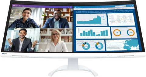 Photo de Ecran incurvé 34" Eizo FlexScan EV3450XC UWQHD (Blanc)