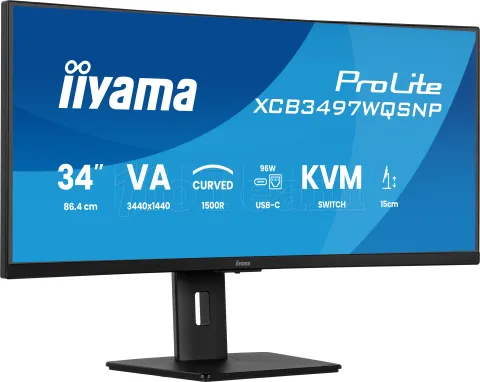 Photo de Ecran incurvé 34" Iiyama ProLite XCB3497WQSNP-B1 UWQHD 120Hz (Noir)