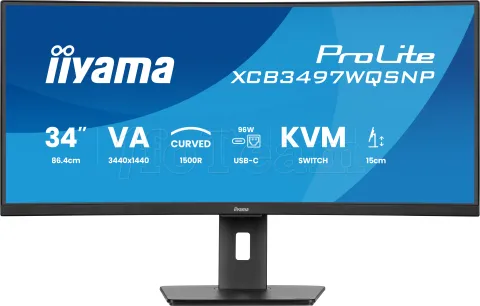 Photo de Ecran incurvé 34" Iiyama ProLite XCB3497WQSNP-B1 UWQHD 120Hz (Noir)