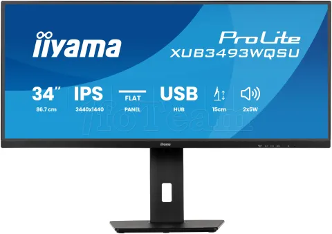 Photo de Ecran incurvé 34" Iiyama ProLite XUB3493WQSU-B6 UWQHD 120Hz (Noir)