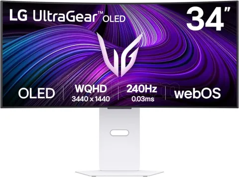 Photo de Ecran incurvé 34" LG UltraGear OLED GX9s 4K Ultra HD 240Hz (Argent)