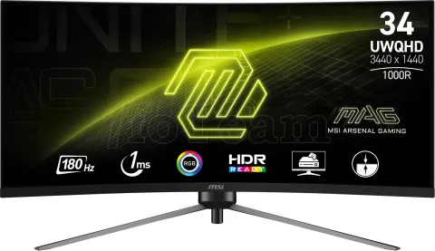 Photo de Ecran incurvé 34" MSI Mag 345CQR UWQHD 180Hz (Noir)