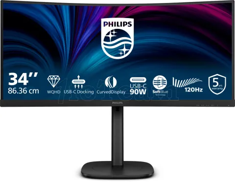 Photo de Ecran incurvé 34" Philips B-Line 34B2U3600C WQHD (Noir)