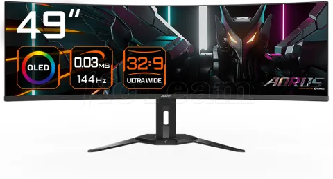 Photo de Ecran incurvé 49" Gigabyte Aorus CO49DQ OLED 5K Dual QHD 144Hz (Noir)