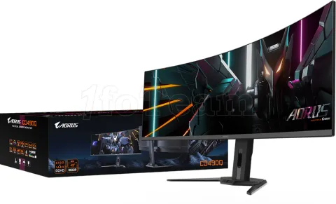 Photo de Ecran incurvé 49" Gigabyte Aorus CO49DQ OLED 5K Dual QHD 144Hz (Noir)