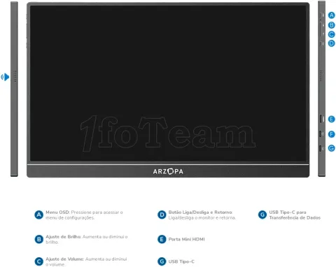 Photo de Ecran portable 15.6" Arzopa S1 Table Full HD (Noir)