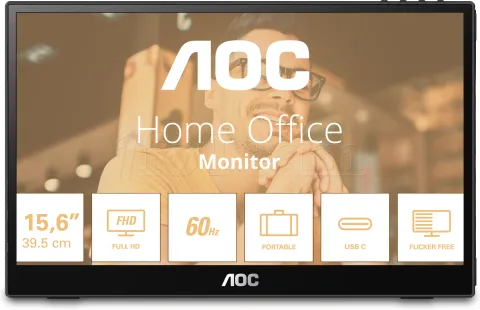 Photo de Ecran portable 16" AOC 16T3EA Full HD (Noir)
