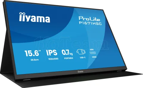 Photo de Ecran portable 16" Iiyama ProLite P1671HSC-B1 Full HD (Noir)