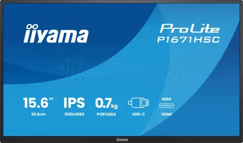 Photo de Ecran portable 16" Iiyama ProLite P1671HSC-B1 Full HD (Noir)
