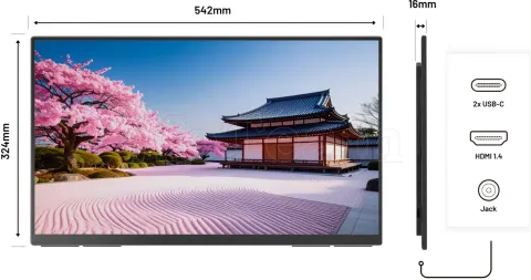 Photo de Ecran portable 24" JapanNext JAPJNMDIPS238F Full HD (Noir)