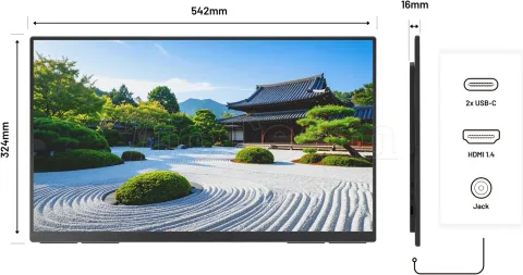 Photo de Ecran portable 24" JapanNext JAPJNMDIPS238U 4K Ultra HD (Noir)