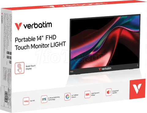 Photo de Ecran portable tactile 14" Verbatim Light Full HD (Noir)