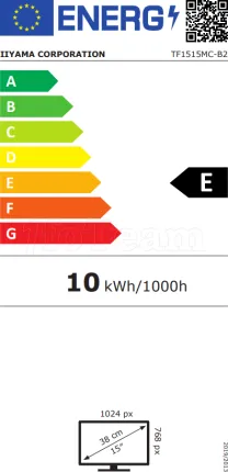 Photo de Ecran portable tactile 15" Iiyama ProLite TF1515MC-B2 (Noir)