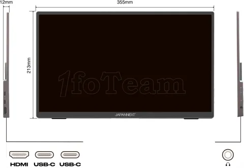 Photo de Ecran portable tactile 15,6" JapanNext JAPJNMDI156FHDRT Full HD (Noir)