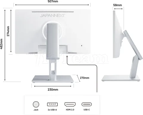 Photo de Ecran tactile 22" JapanNext JAPJNIPS2152FHDR Full HD (Blanc)