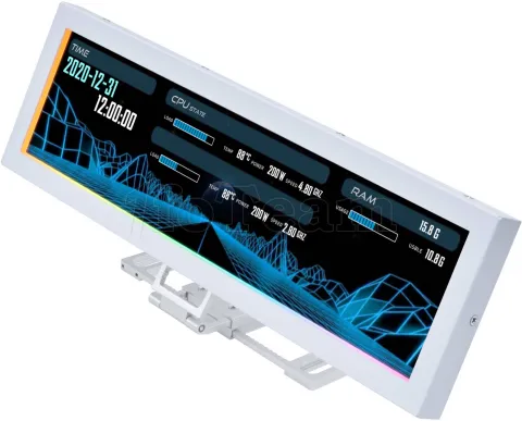 Photo de Écran universel 8,8" Lian Li SM088 avec support (Blanc)