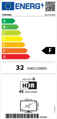 Photo de Ecran/TV 32" Toshiba 32L3163DG Full HD (Noir)