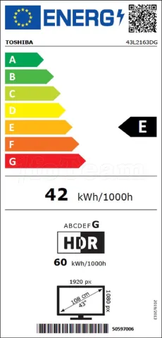 Photo de Ecran/TV 43" Toshiba 43L2163DG Full HD (Noir)