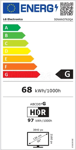 Photo de Ecran/TV 50" LG Nano Cell 50NANO763QA 4K Ultra HD (Noir)