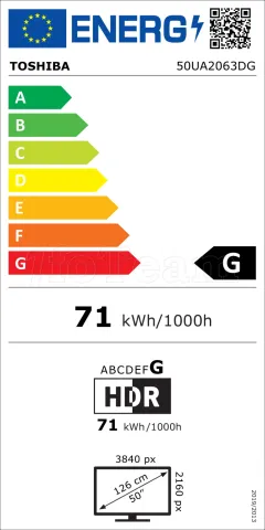 Photo de Ecran/TV 50" Toshiba 50UA2063DG 4K Ultra HD (Noir)