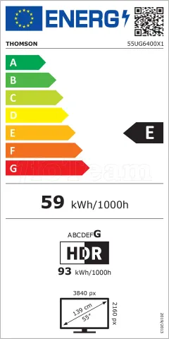 Photo de Ecran/TV 55" Thomson Série G64 55UG6400 4K Ultra HD (Noir)