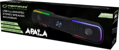 Photo de Enceinte barre de son Esperanza Rainbow Apala RGB (Noir)