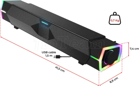 Photo de Enceinte barre de son Spirit of Gamer Fanatic 200 RGB (Noir)