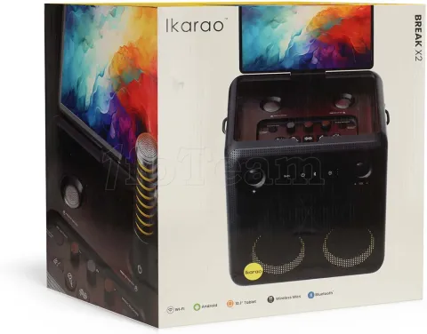 Photo de Enceinte Karaoké nomade Ikarao Break X2 écran tactile 10.1" (Noir)