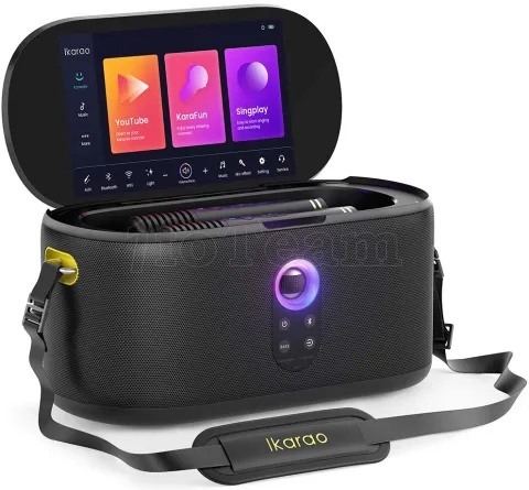 Photo de Enceinte Karaoké nomade Ikarao Shell S1 écran tactile 10.1" (Noir)