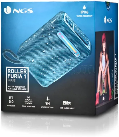 Photo de Enceinte nomade Bluetooth NGS Roller Furia 1 (Bleu)